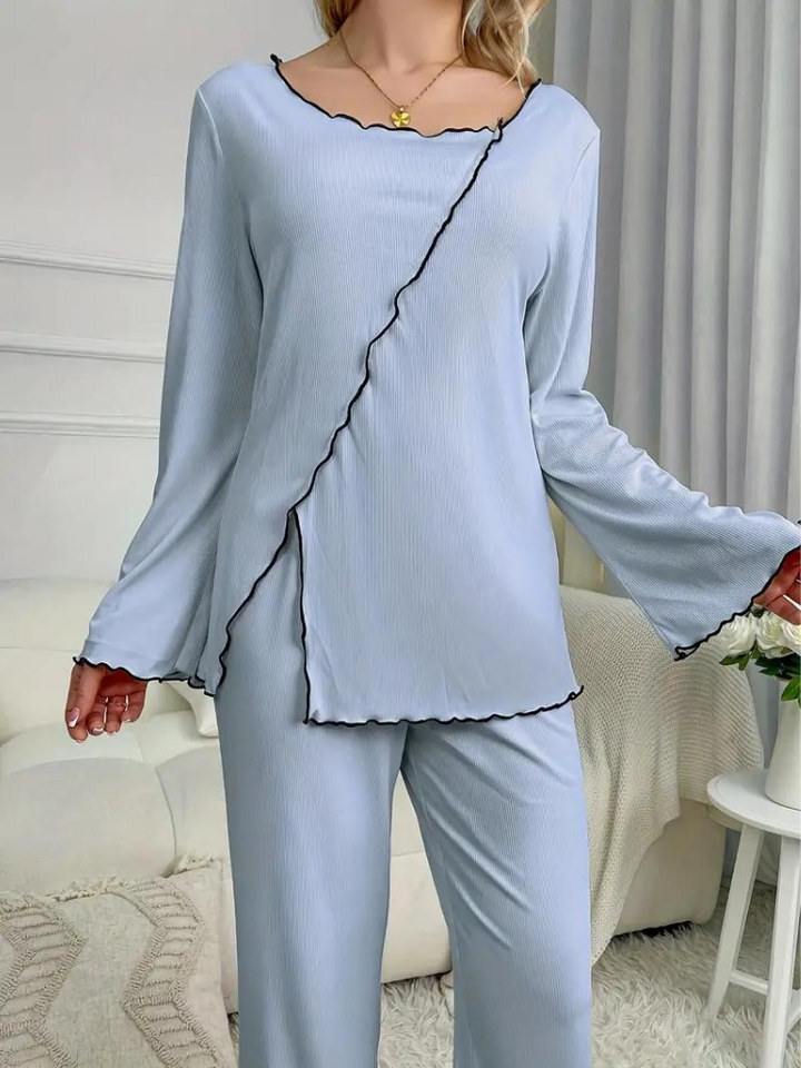 Cristine Pyjamas Set | Långärmat nattlinne för kvinnor-Eva Jonsson