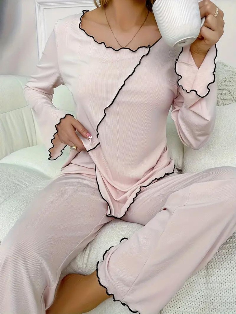 Cristine Pyjamas Set | Långärmat nattlinne för kvinnor-Eva Jonsson