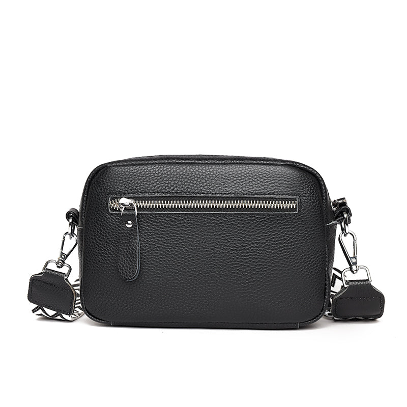 Crossbody Bag - Liten axelremsväska med bred rem och dragkedja för kvinnor-Eva Jonsson