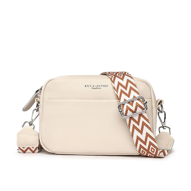 Crossbody Bag - Liten axelremsväska med bred rem och dragkedja för kvinnor-Eva Jonsson