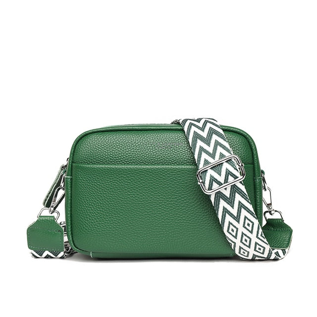 Crossbody Bag - Liten axelremsväska med bred rem och dragkedja för kvinnor-Eva Jonsson