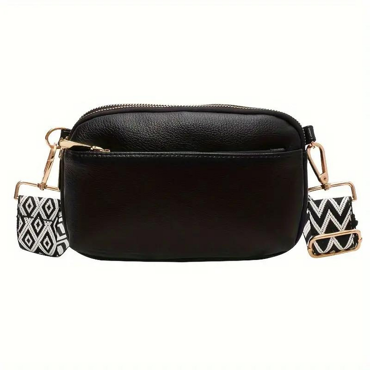 Crossbody-Väska, bred rem, PU-läder, rumpväska, miniväska-Eva Jonsson