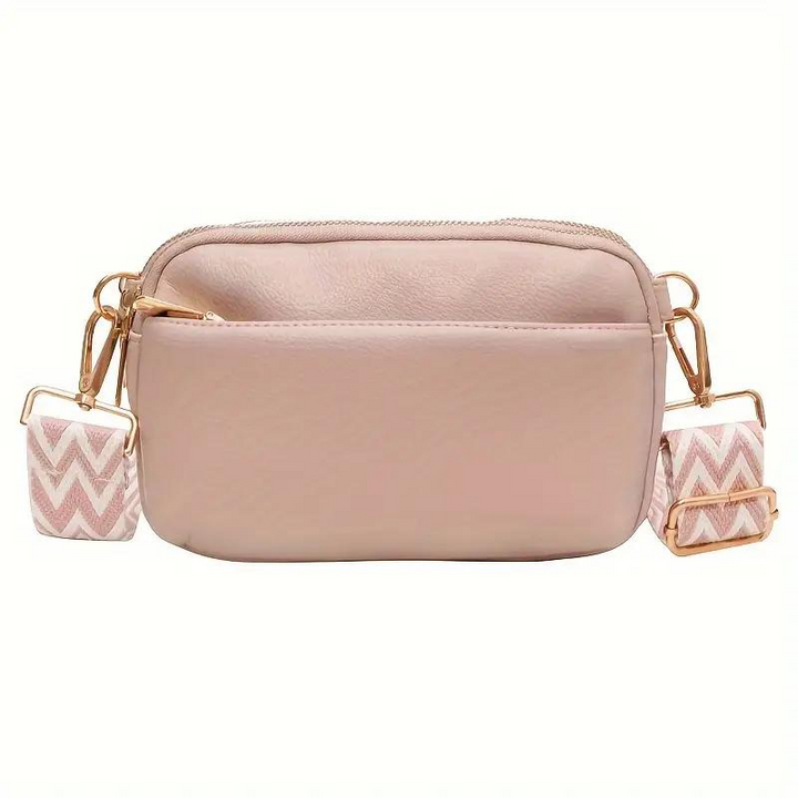 Crossbody-Väska, bred rem, PU-läder, rumpväska, miniväska-Eva Jonsson