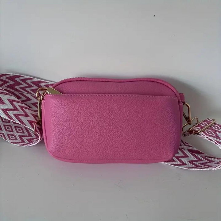 Crossbody-Väska, bred rem, PU-läder, rumpväska, miniväska-Eva Jonsson