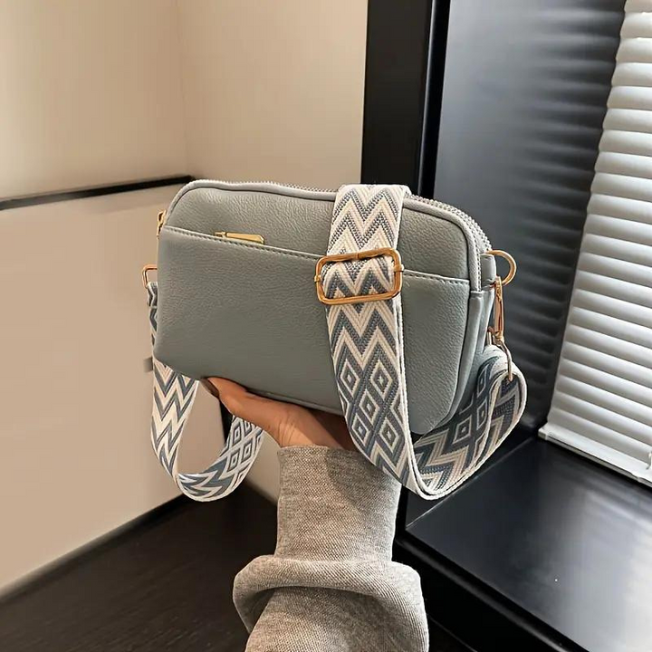 Crossbody-Väska, bred rem, PU-läder, rumpväska, miniväska-Eva Jonsson