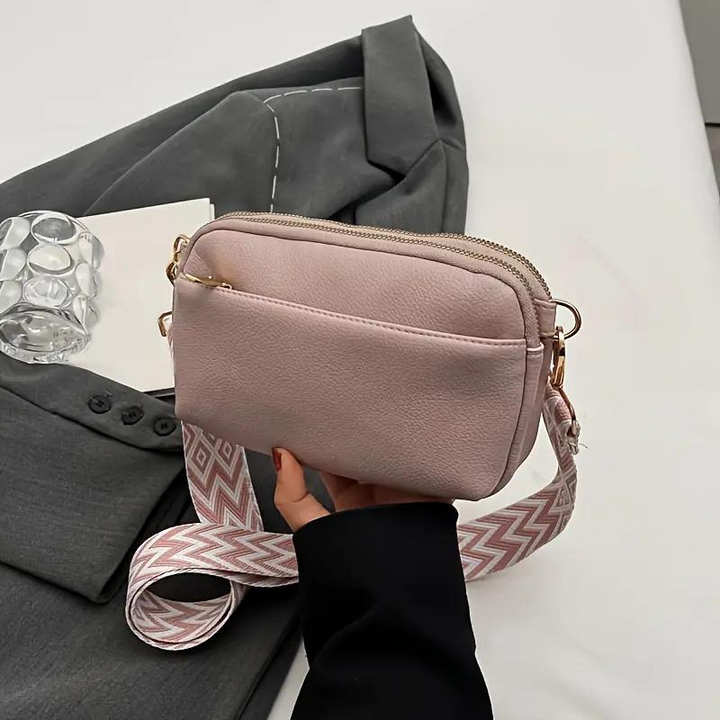 Crossbody-Väska, bred rem, PU-läder, rumpväska, miniväska-Eva Jonsson
