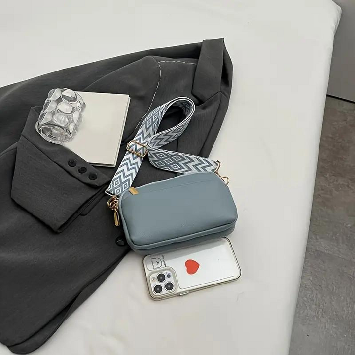 Crossbody-Väska, bred rem, PU-läder, rumpväska, miniväska-Eva Jonsson