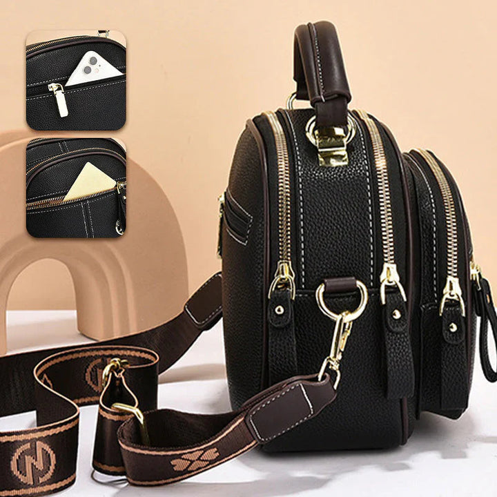 Crossbody-väska | Liten | Dragkedja | Läderväska | Axelremsväska-Eva Jonsson