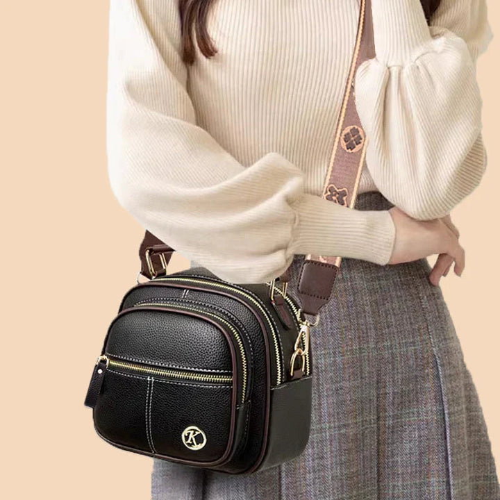 Crossbody-väska | Liten | Dragkedja | Läderväska | Axelremsväska-Eva Jonsson
