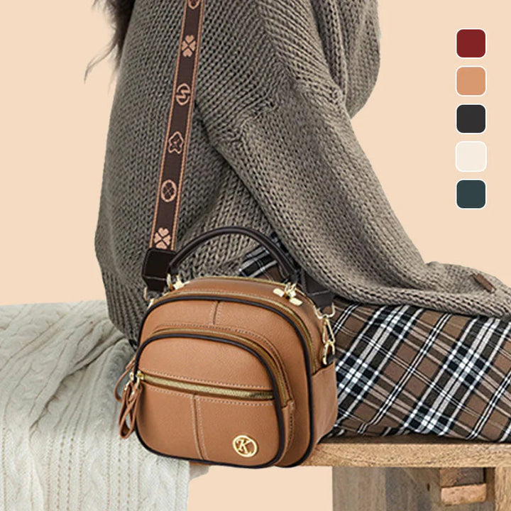 Crossbody-väska | Liten | Dragkedja | Läderväska | Axelremsväska-Eva Jonsson