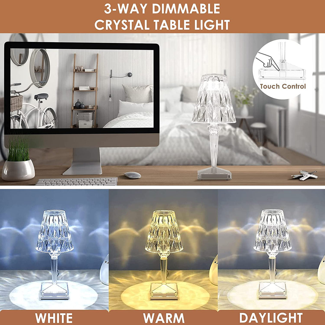 CrystaLamp - LED bordslampa tillverkad av diamantkristall-Eva Jonsson