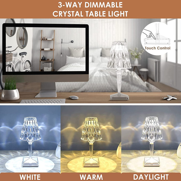 CrystaLamp - LED bordslampa tillverkad av diamantkristall-Eva Jonsson