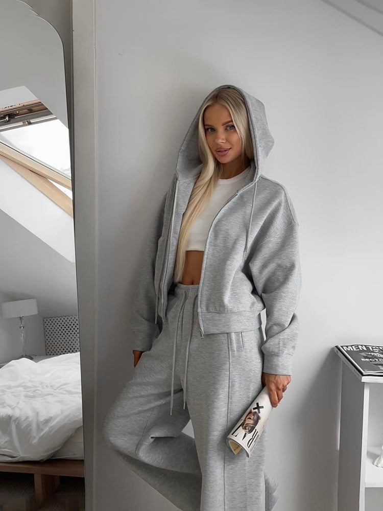 D Damen casual hoodie jacket with zipper and elastic waistband Eva Jonsson-Eva Jonsson