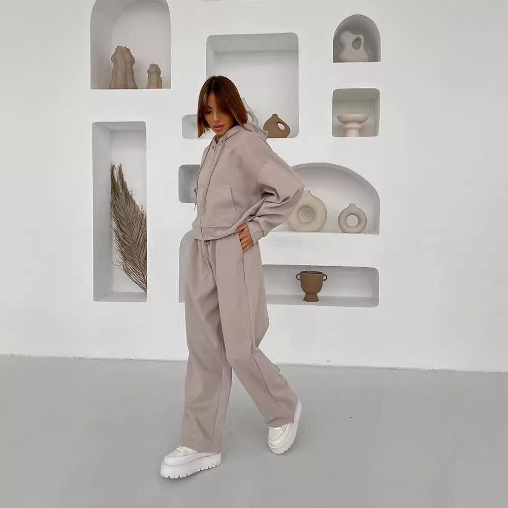 D Damen casual hoodie jacket with zipper and elastic waistband Eva Jonsson-Eva Jonsson