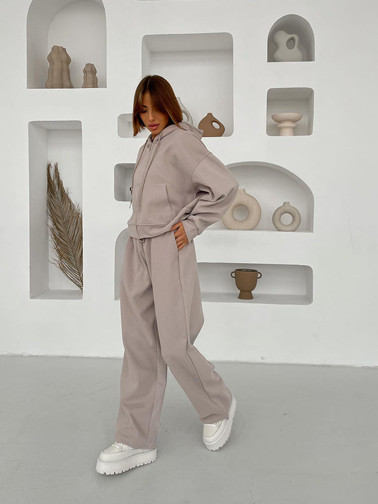 D Damen casual hoodie jacket with zipper and elastic waistband Eva Jonsson-Eva Jonsson