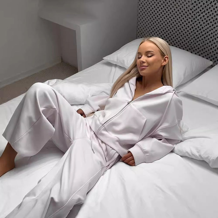 D Damen casual hoodie jacket with zipper and elastic waistband Eva Jonsson-Eva Jonsson