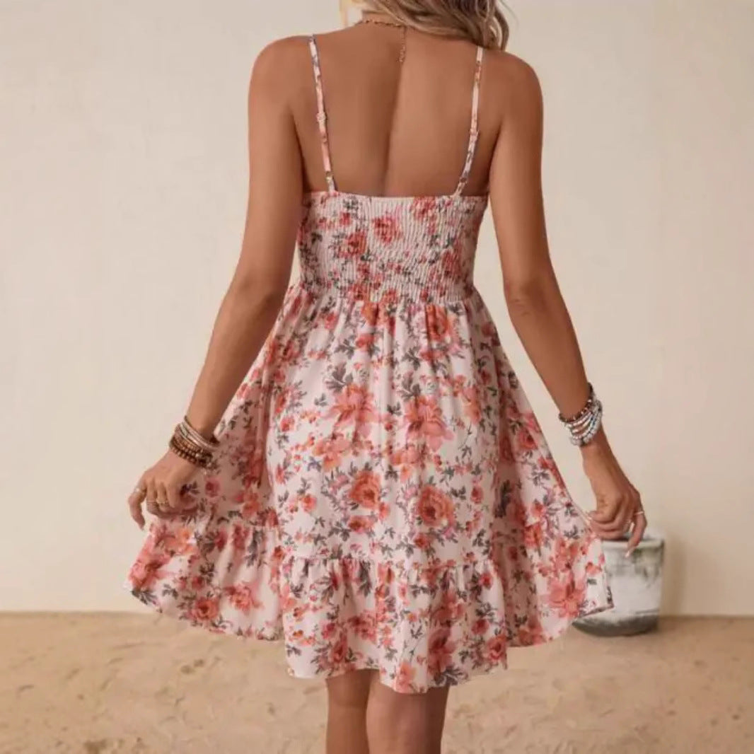 DAME Wickelkleid mit floralem Design und verstellbaren Spaghetti-Trägern Eva Jonsson-Eva Jonsson