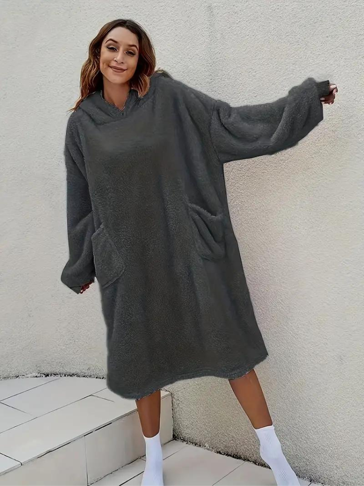 Daisy Teddyklänning med huva | Mysiga överdimensionerade loungewear-Eva Jonsson