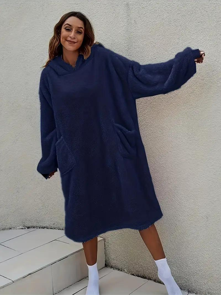 Daisy Teddyklänning med huva | Mysiga överdimensionerade loungewear-Eva Jonsson