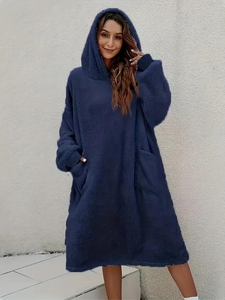 Daisy Teddyklänning med huva | Mysiga överdimensionerade loungewear-Eva Jonsson