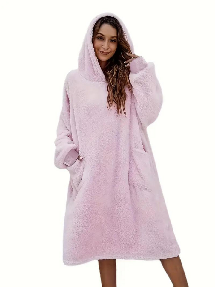 Daisy Teddyklänning med huva | Mysiga överdimensionerade loungewear-Eva Jonsson
