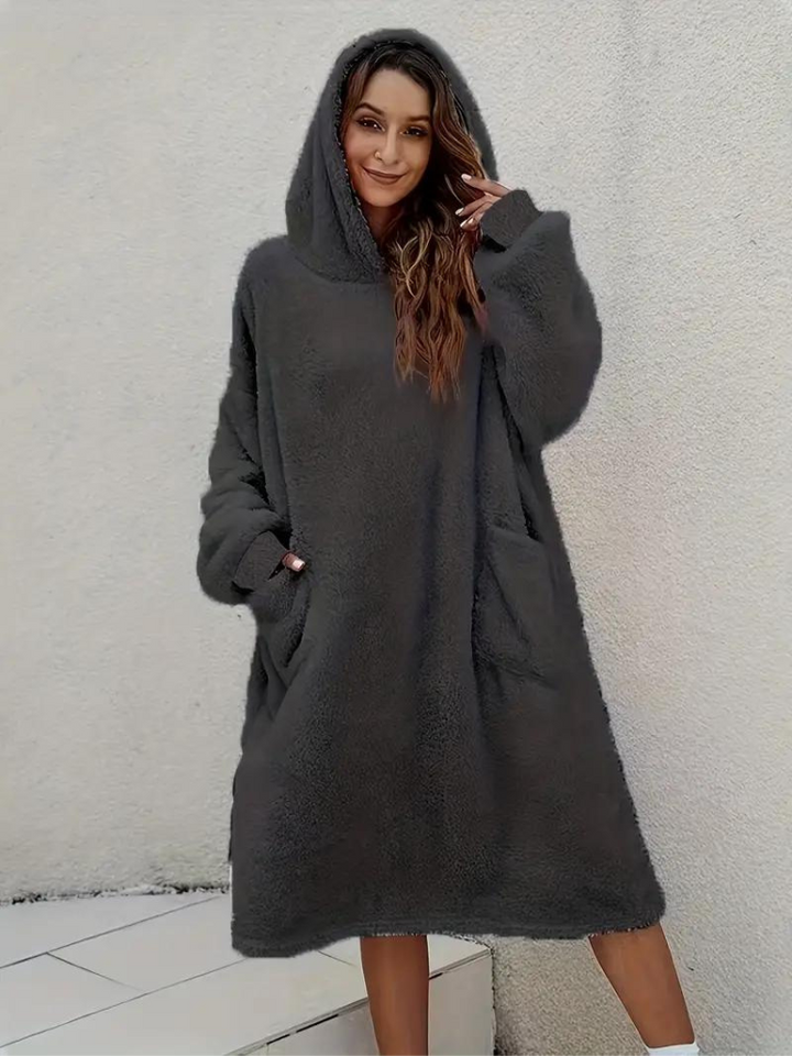 Daisy Teddyklänning med huva | Mysiga överdimensionerade loungewear-Eva Jonsson