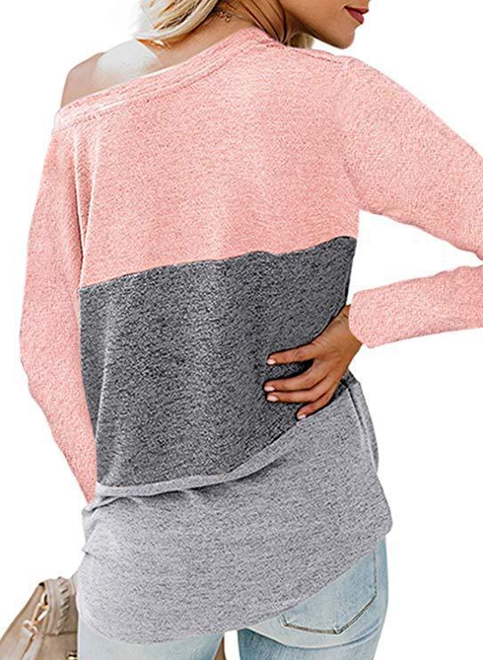 Dam Asymmetrisk långärmad tröja med modernt färgblockdesign Eva Jonsson-Eva Jonsson