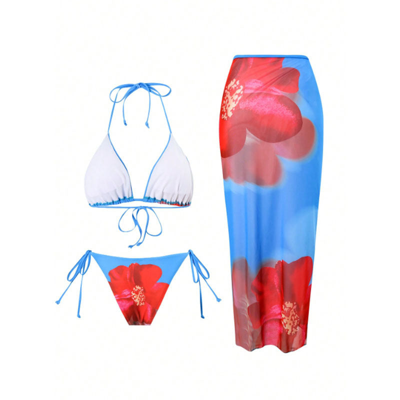 Dam Bikini-set med blommig överdrag och eleganta detaljer Mirla-Eva Jonsson
