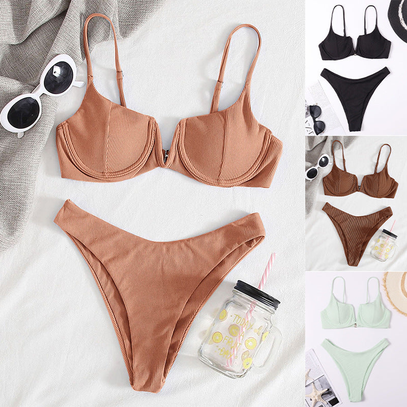 Dam Bikini-set med elegant push-up överdel och högt skuren slip Mirla-Eva Jonsson