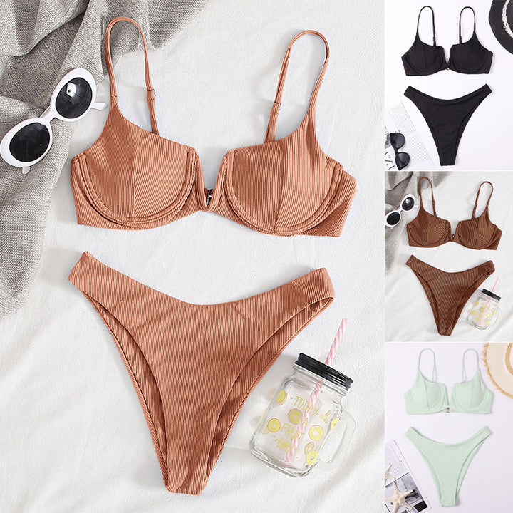 Dam Bikini-set med elegant push-up överdel och högt skuren slip Mirla-Eva Jonsson