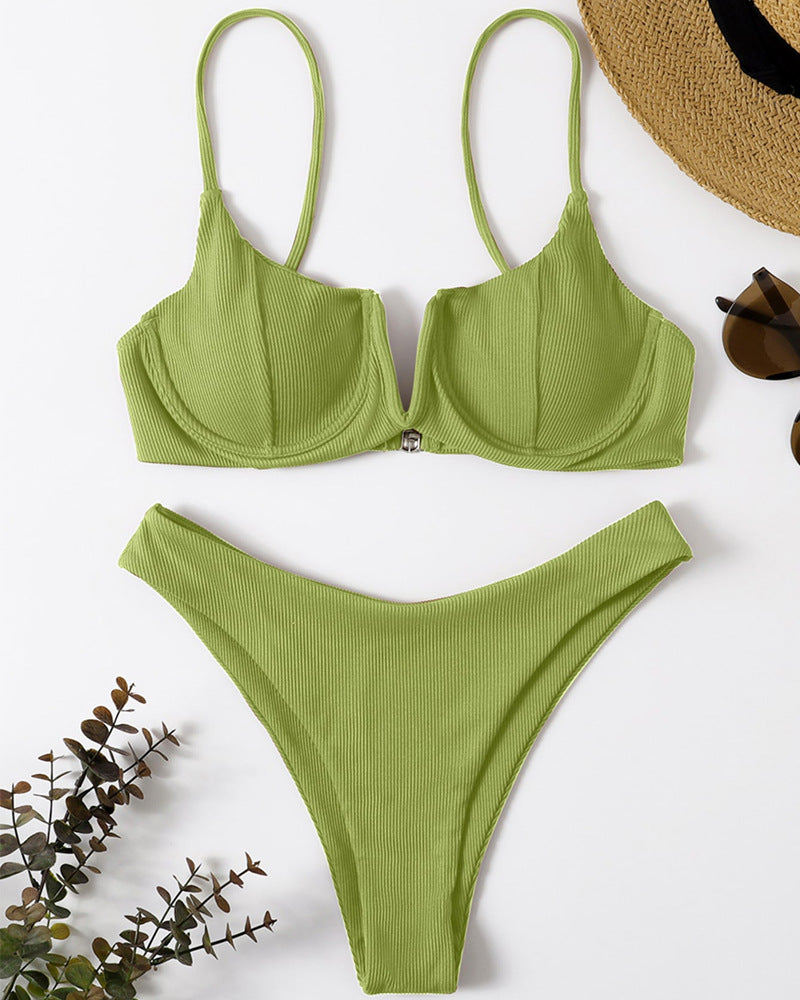 Dam Bikini-set med elegant push-up överdel och högt skuren slip Mirla-Eva Jonsson