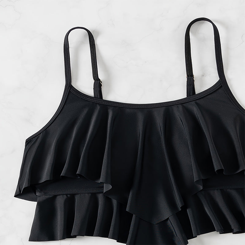 Dam Bikini-set med elegant volang-topp och högskuren botten Mirla-Eva Jonsson