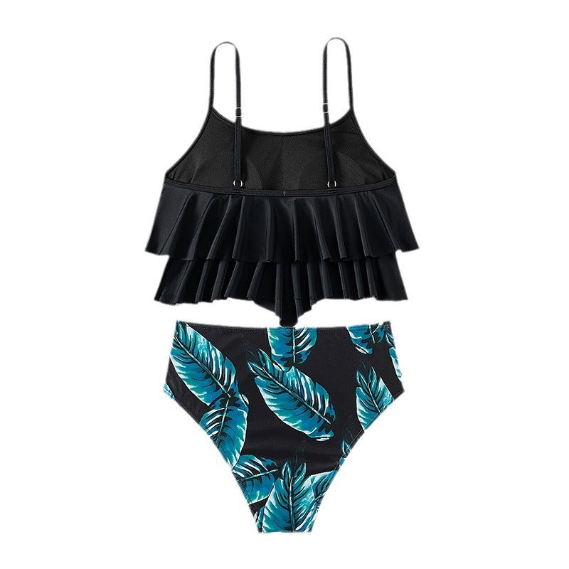 Dam Bikini-set med elegant volang-topp och högskuren botten Mirla-Eva Jonsson