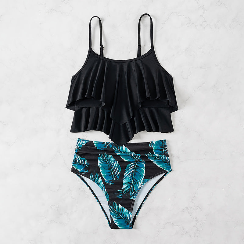 Dam Bikini-set med elegant volang-topp och högskuren botten Mirla-Eva Jonsson