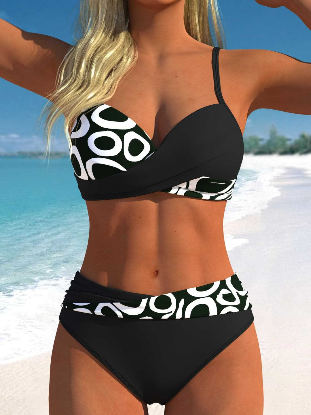 Dam Bikini-set med förförisk omslagsdesign och vackert mönster Mirla-Eva Jonsson