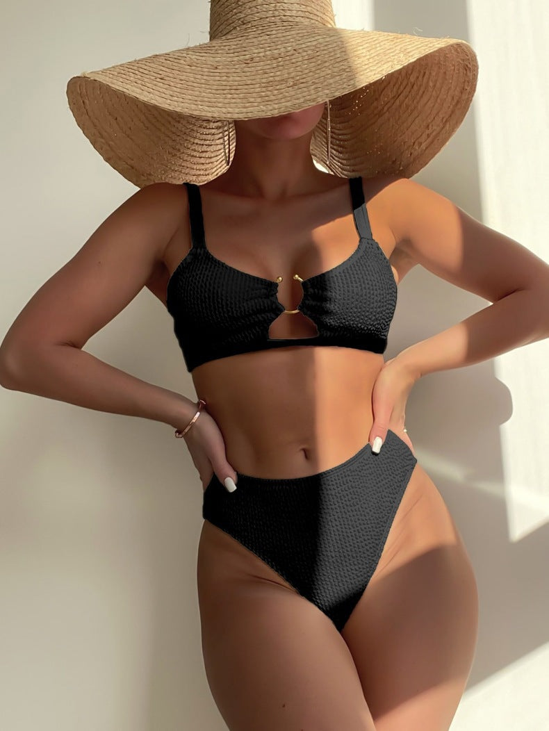 Dam Bikini-set med hög midja och dekorerade band Mirla-Eva Jonsson