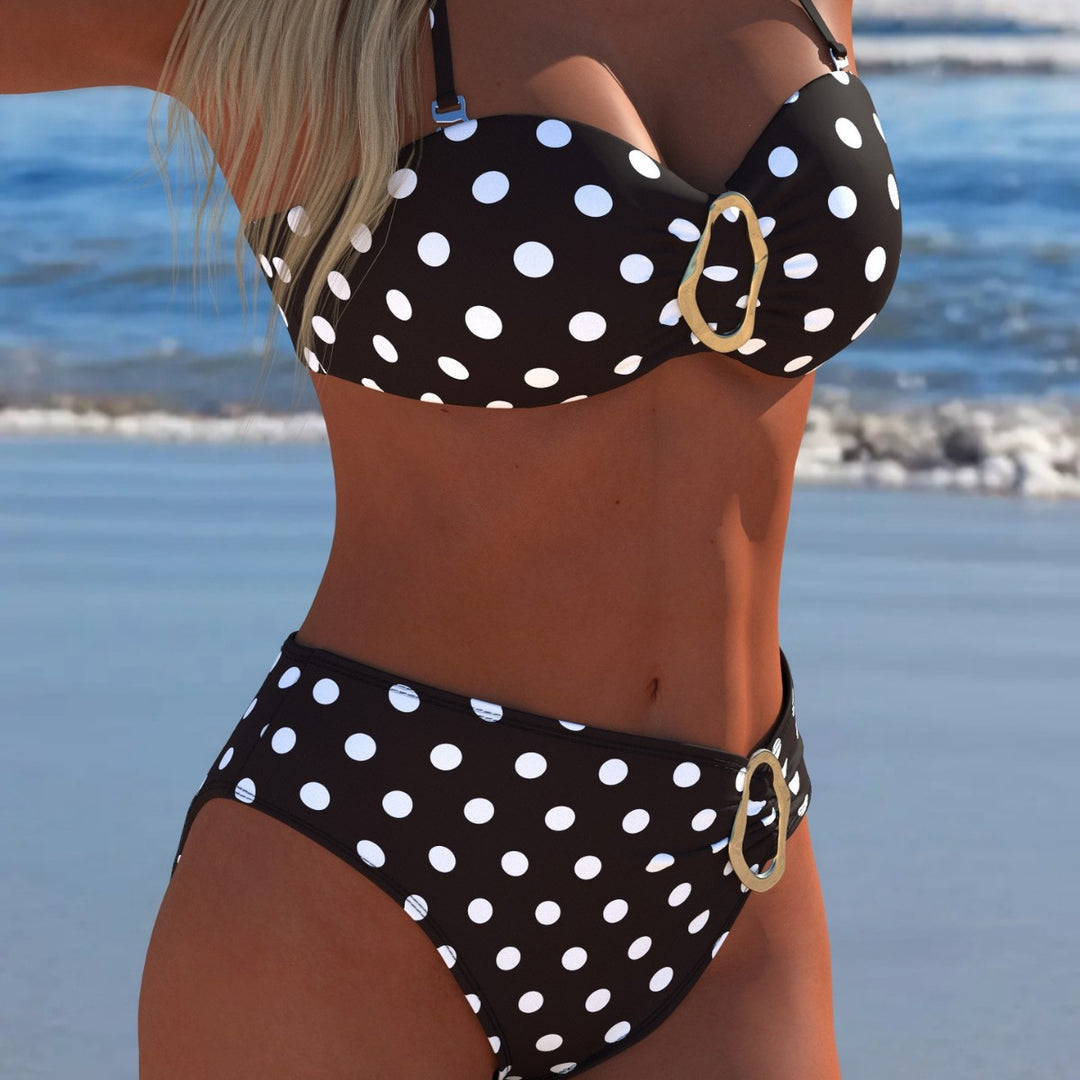 Dam Bikini-set med vadderad balconette-topp och hög midja trosor-Eva Jonsson