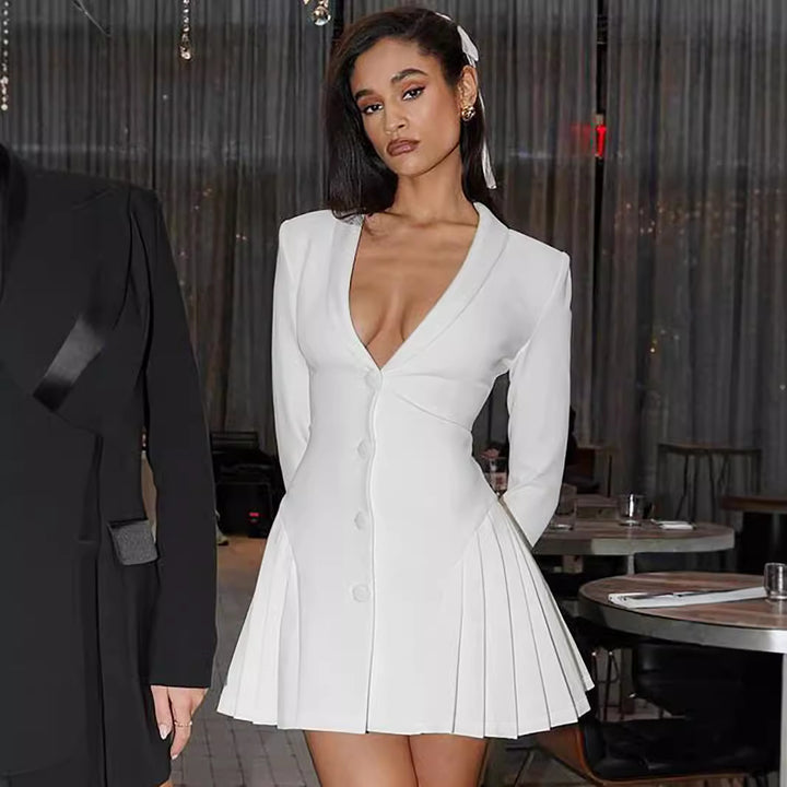 Dam Blazer-dress med figursydd silhuett och svängande kjol Mirla-Eva Jonsson