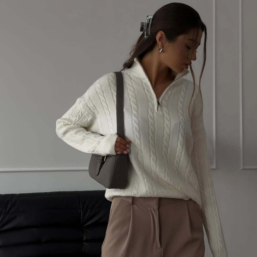 Dam Blommig Stickad Tröja Eva Jonsson-Eva Jonsson