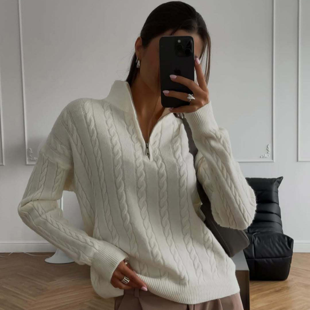 Dam Blommig Stickad Tröja Eva Jonsson-Eva Jonsson