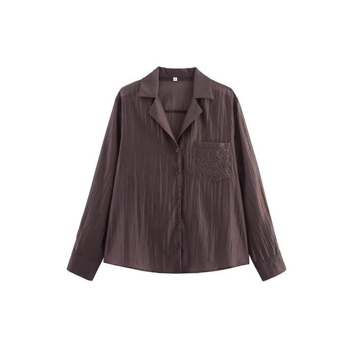 Dam Blusenshirt med klassisk krage och floral broderidetaljer Eva Jonsson-Eva Jonsson