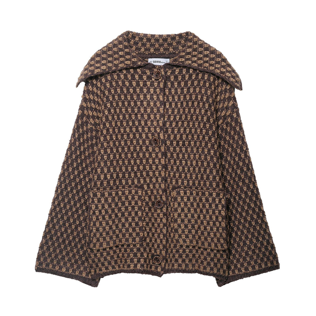 Dam Bouclé Jacka med Elegant Design & Stora Fickor | Mirla-Eva Jonsson