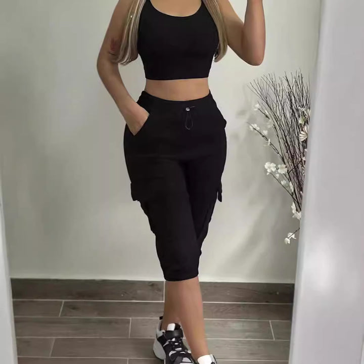 Dam Cargo-shorts med praktisk fickdesign och elastisk midja Mirla-Eva Jonsson