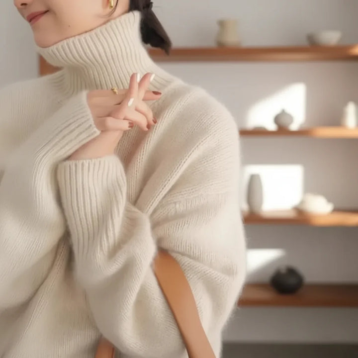 Dam Cashmere Turtleneck-tröja i Stickad Design med Värmande Material | Eva Jonsson-Eva Jonsson