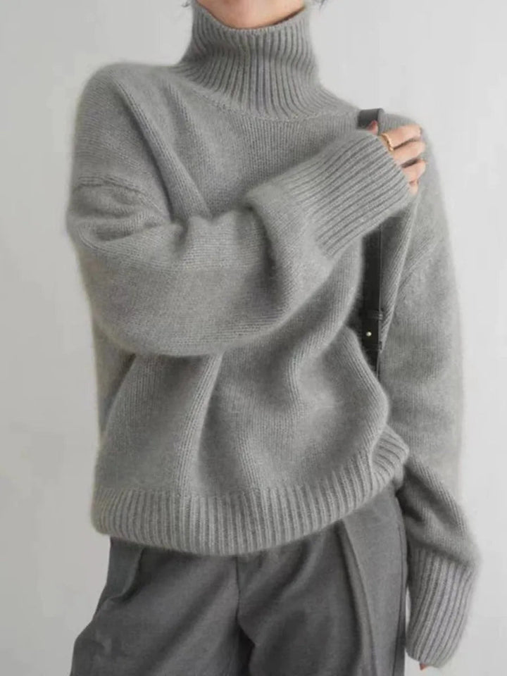 Dam Cashmere Turtleneck-tröja i Stickad Design med Värmande Material | Eva Jonsson-Eva Jonsson