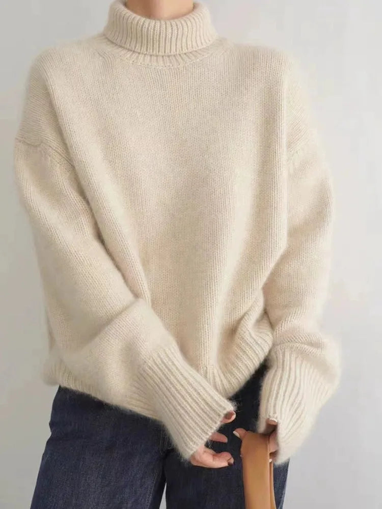 Dam Cashmere Turtleneck-tröja i Stickad Design med Värmande Material | Eva Jonsson-Eva Jonsson