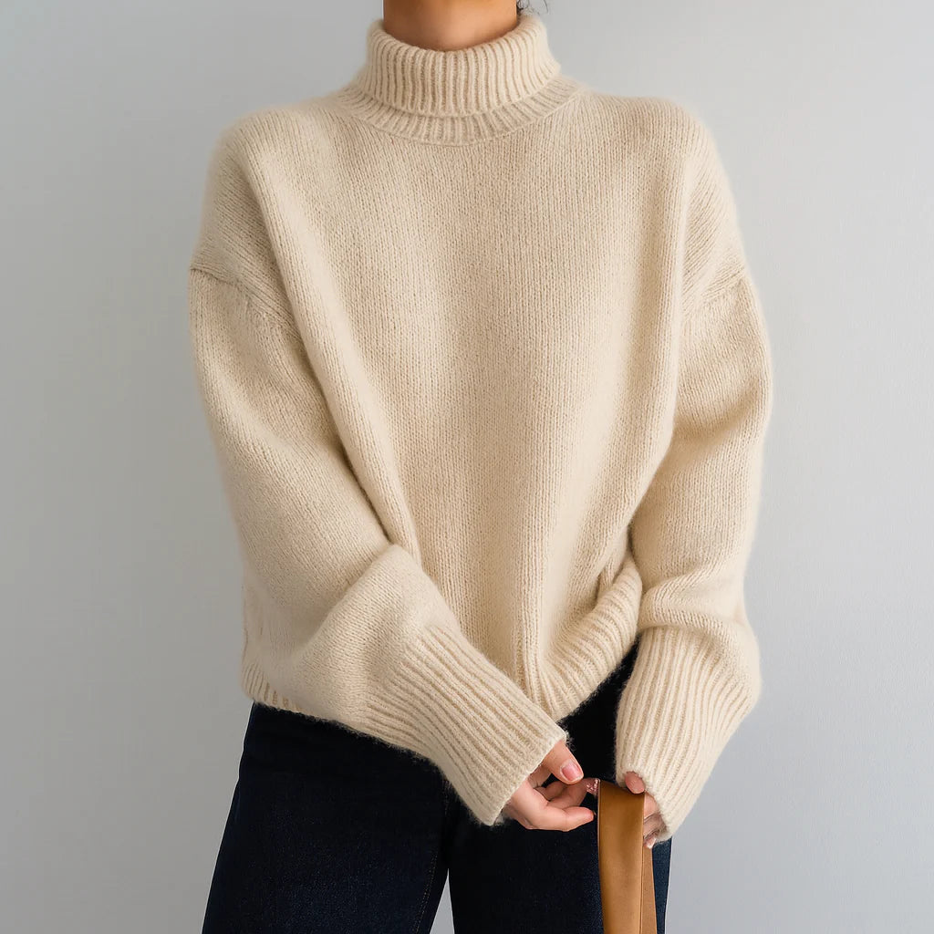 Dam Cashmere Turtleneck-tröja i Stickad Design med Värmande Material | Eva Jonsson-Eva Jonsson