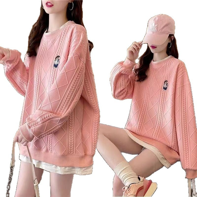 Dam Cozy Knit Tröja med Kabelmönster Mirla-Eva Jonsson