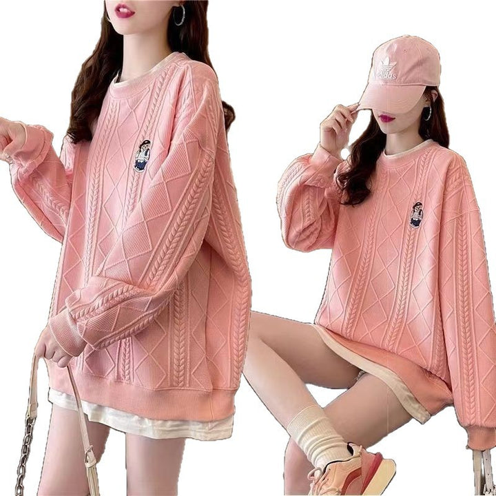 Dam Cozy Knit Tröja med Kabelmönster Mirla-Eva Jonsson