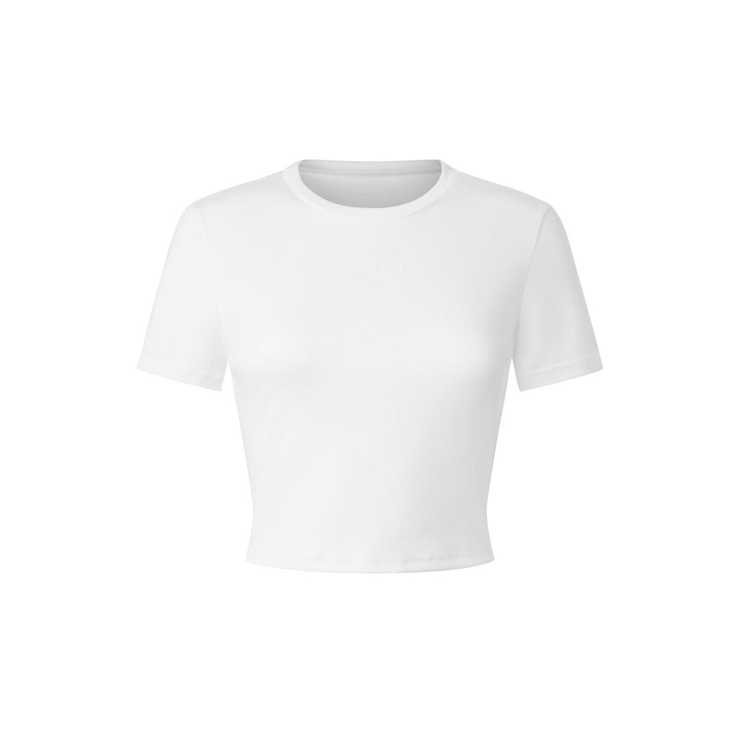 Dam Crop-T-shirt med kreativt tryck och rosett detalj Mirla-Eva Jonsson